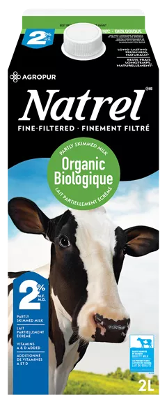 Lait finement filtré biologique 2 % Natrel