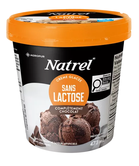 Crème glacée Sans lactose Complètement chocolat