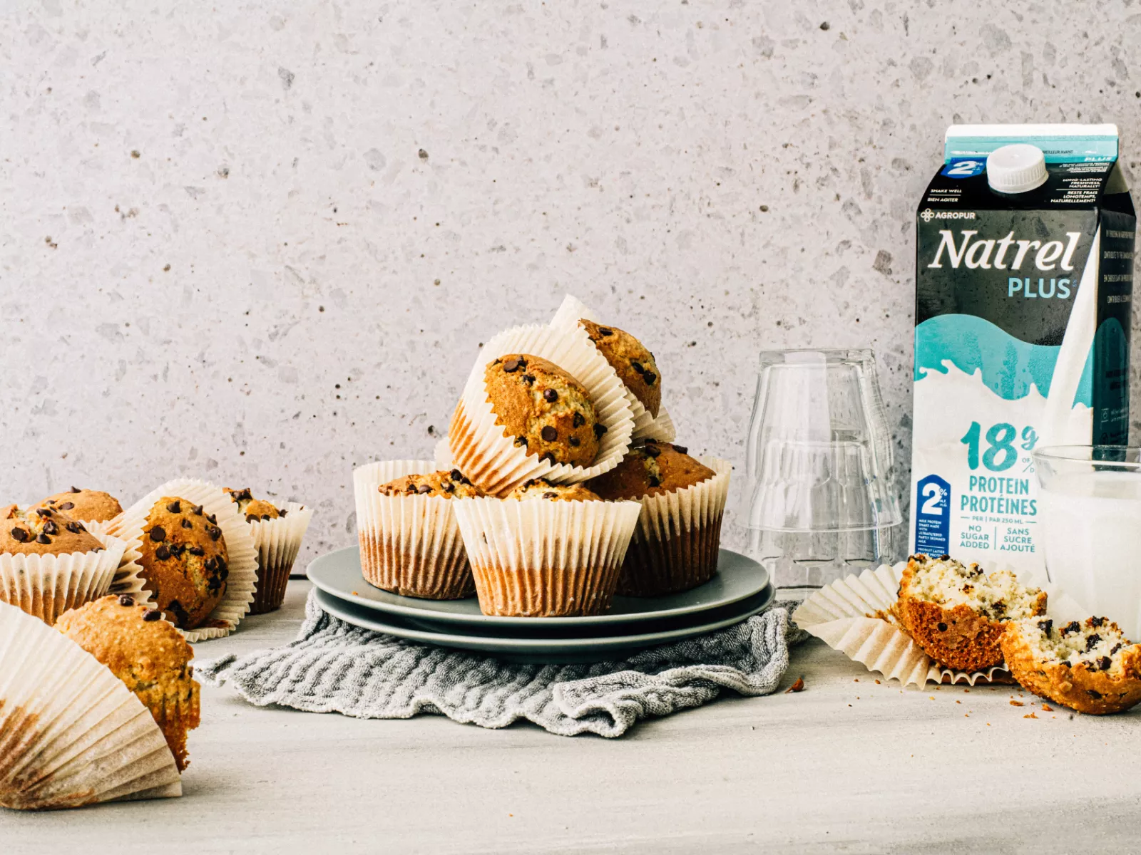 Muffins protéinés aux pépites de chocolat